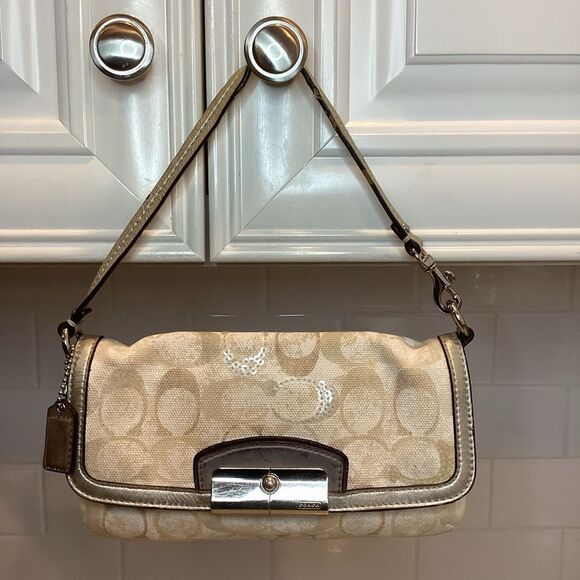 Coach  Kristen Envelope Flap Sequined Signature Logo Mini Bag - Picture 1 of 15
